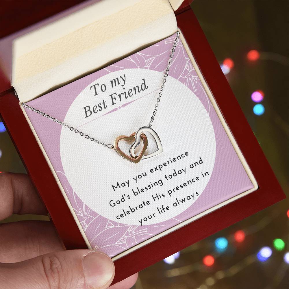 Gift For Best Friend Interlocking Hearts Necklace