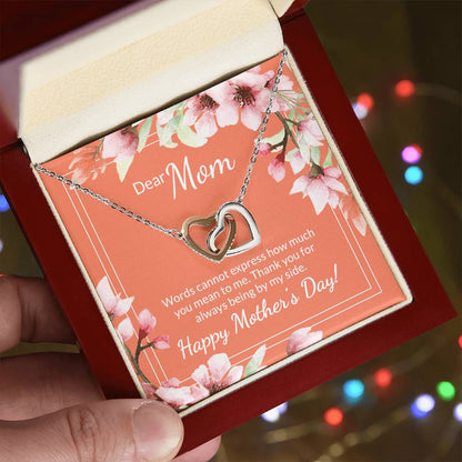 30 Mother'S Day Collection Interlocking Hearts Necklace - Coral Floral