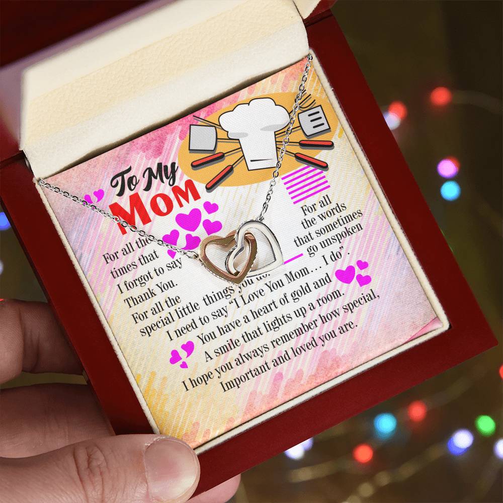 Chef'S Mom - Interlocking Heart Necklace Interlocking Hearts Necklace