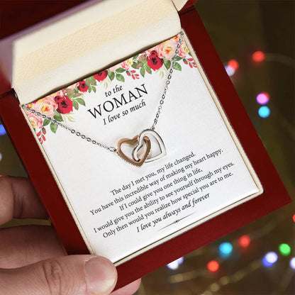 To The Woman I Love So Much Interlocking Heart Necklace Interlocking Hearts Necklace