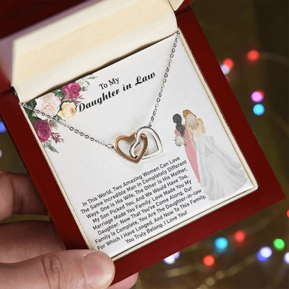 Daughter-In-Law Gift Daughter - Necklace Interlocking Hearts Necklace