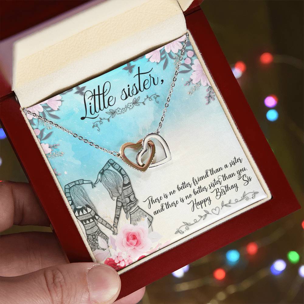 Double Hearts For Little Sister Interlocking Hearts Necklace