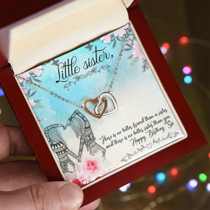 Double Hearts For Little Sister Interlocking Hearts Necklace