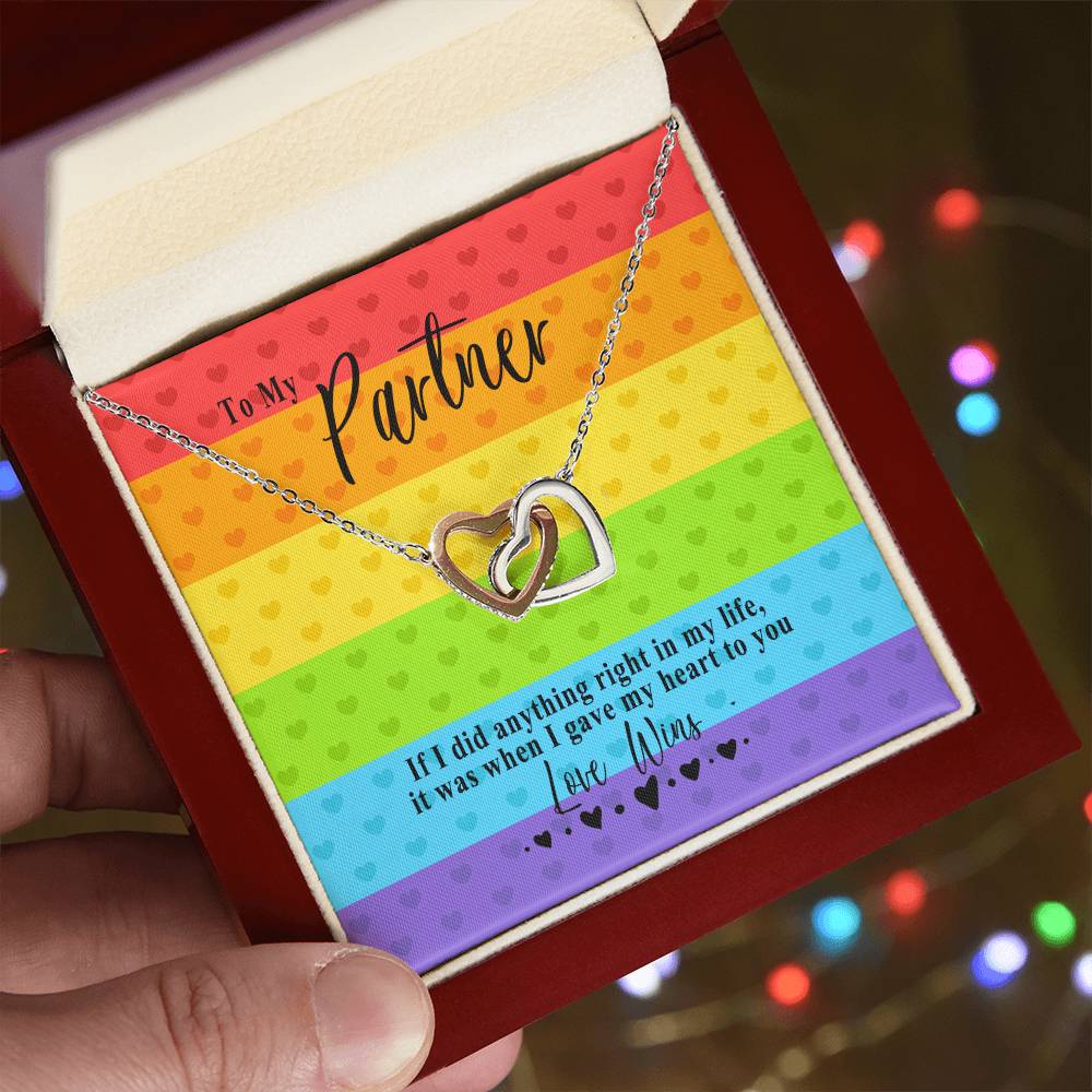 03 Love Wins Necklace Interlocking Hearts Necklace