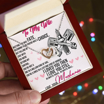 To My Wife Interlocking Hearts Necklace Message Card