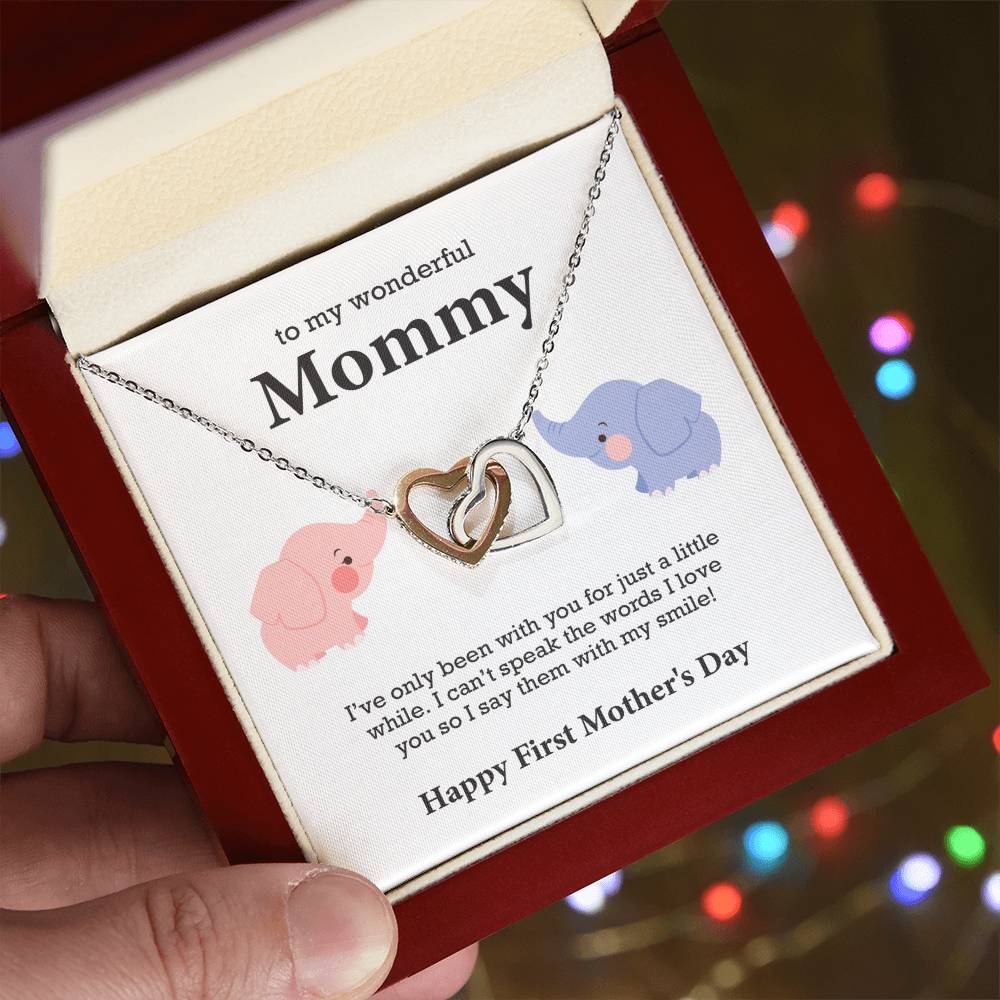 To My Wonderful Mommy Interlocking Hearts Necklace