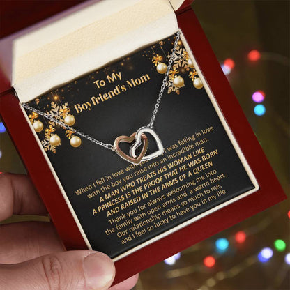 Gift For Boyfriend'S Mom Christmas - Welcome Me - Interlocking Interlocking Hearts Necklace
