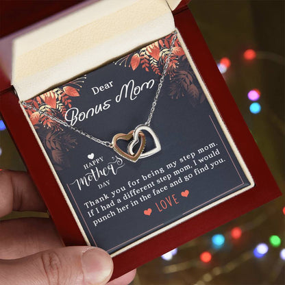 Bonus Mom Interlocking Hearts Necklace
