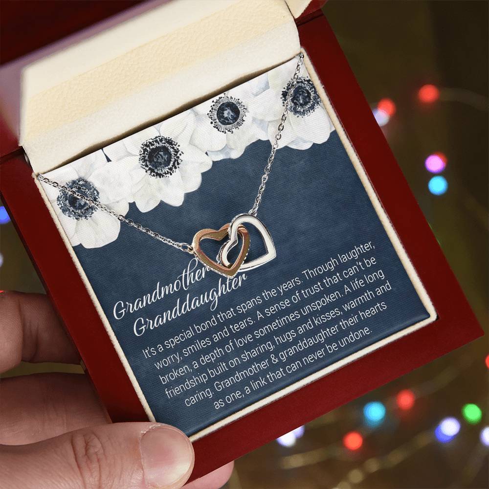 Gift For Granddaughter - Special Bond Necklace Interlocking Hearts Necklace