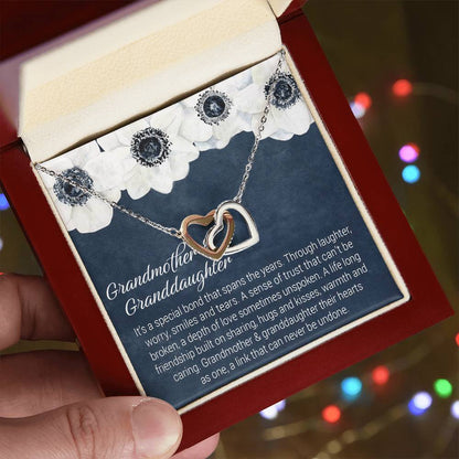 Gift For Granddaughter - Special Bond Necklace Interlocking Hearts Necklace