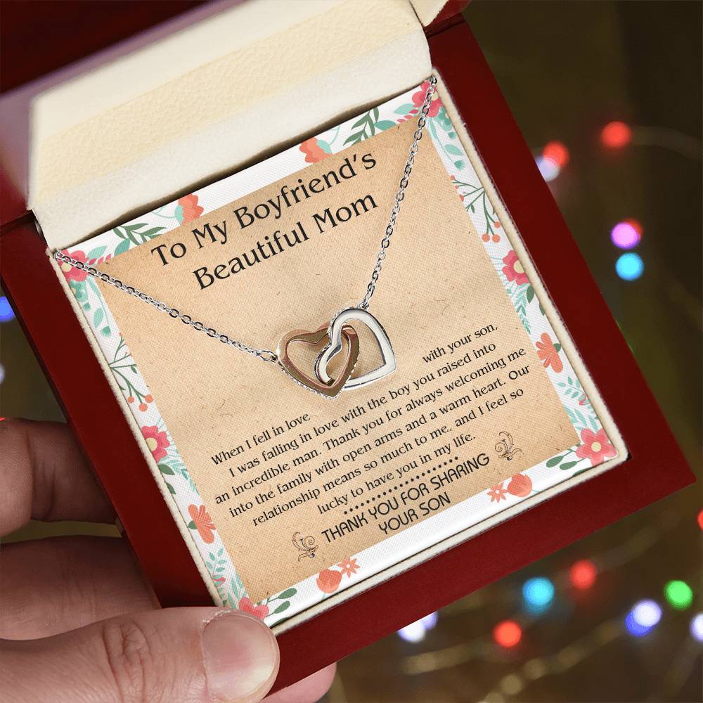 Gift For Boyfriend'S Mom - When I Fell In Love With Your Son - Interlocking Interlocking Hearts Necklace