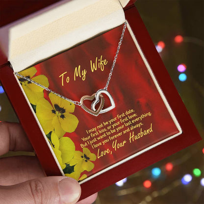 To My Wife Necklace Husband To Wife Gift For My Wife Romantic Wife Gift Wife Birthday Surprise Wife Appreciation Necklace For My Wife Interlocking Hearts Necklace