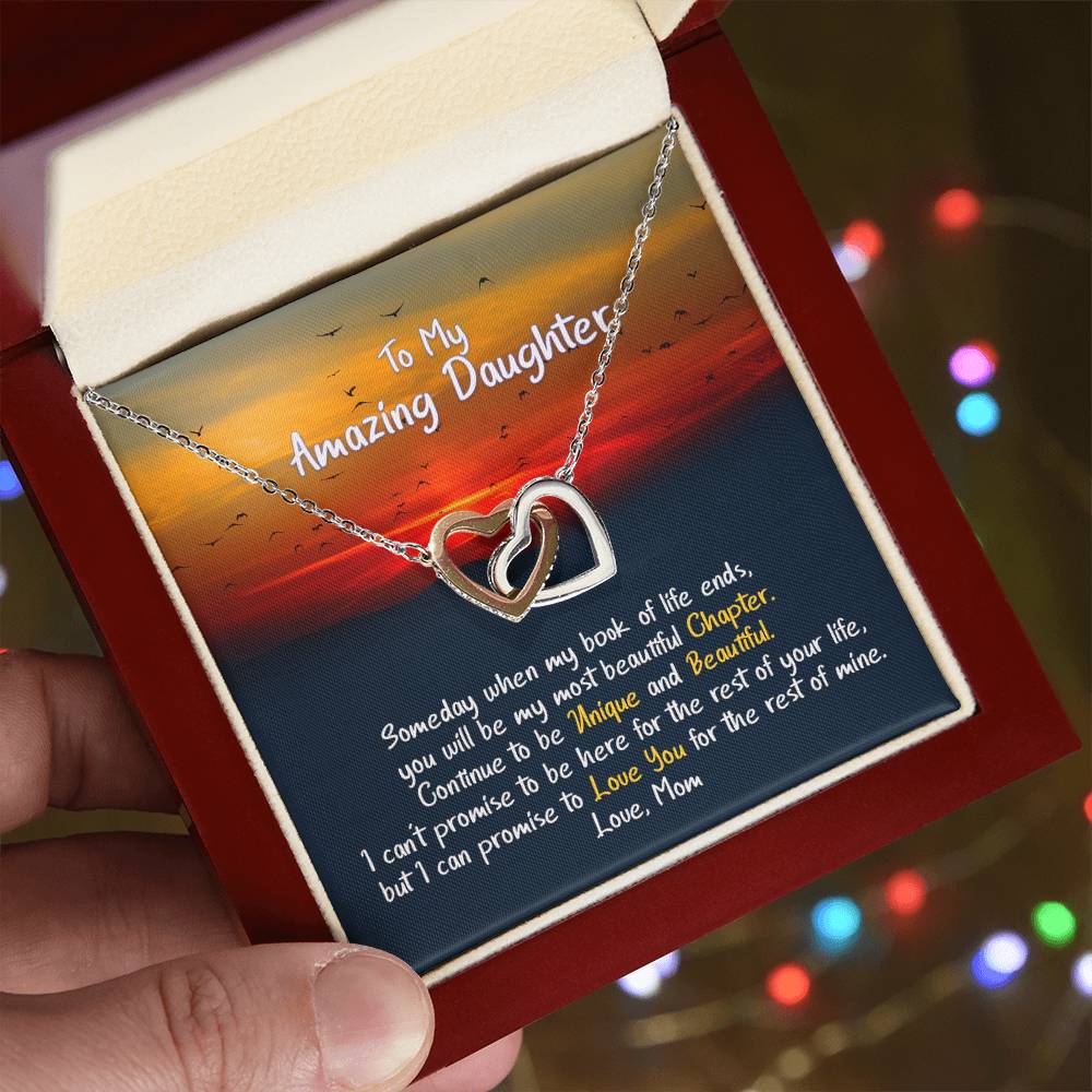 Daughter My Beautiful & Unique Chapter - Hearts Necklace Interlocking Hearts Necklace