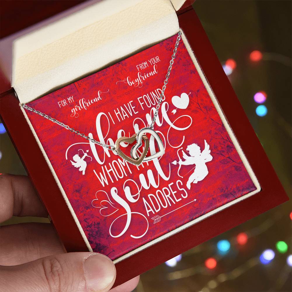 For My Girlfriend. My Soul Adores Necklace Interlocking Hearts Necklace