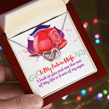 Firefighter'S Future Wife - Interlocking Heart Necklace Interlocking Hearts Necklace