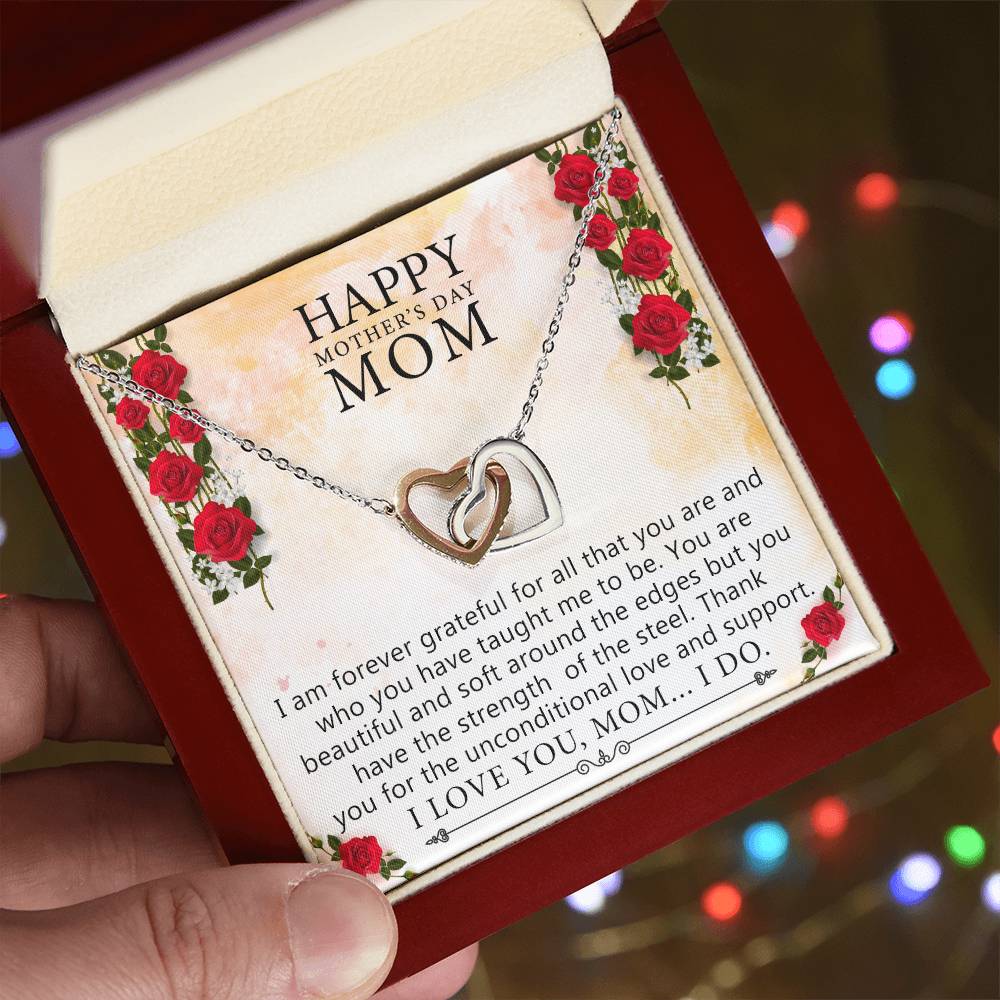 Gift For Mom Birthday Interlocking Hearts Necklace