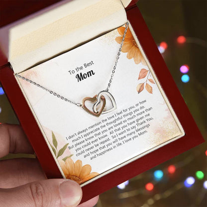 To The Best Mom Special Message Card For Mom Custom Forever Necklace Gift Mom Necklace Gift Ss124 Interlocking Hearts Necklace