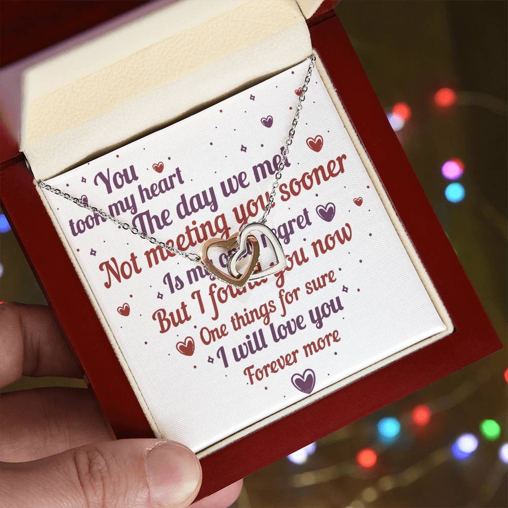 Anniversary Gift Heart Girl Boyfriend Wife Wedding Interlocking Hearts Necklace