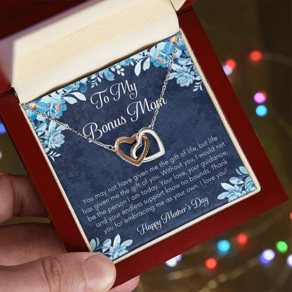 Bonus Mom Necklace Mothers Day Gift Daughterson To Mom Gift Unique Bonus Mom Gift Step Mom Gift Stepmom Gift On Mothers Day Interlocking Hearts Necklace