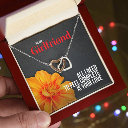 All I Need Is Your Love - Interlocking Hearts Necklace For Girlfriend
