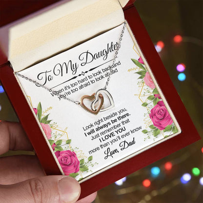 Always Beside You Necklace - To Daughter Interlocking Hearts Necklace