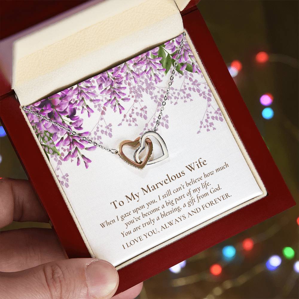 Two Hearts Linked Forever To Marvelous Wife Necklace Interlocking Hearts Necklace