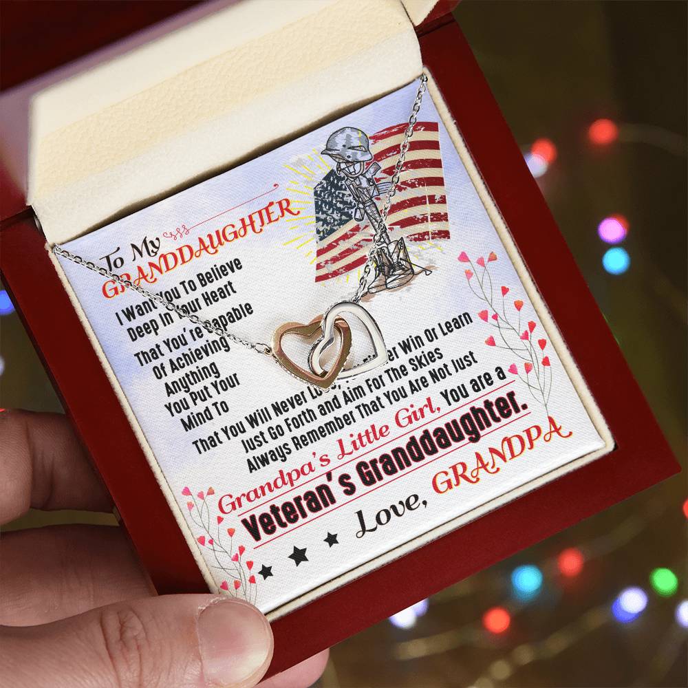 Veteran'S Granddaughter - Interlocking Heart Necklace Interlocking Hearts Necklace