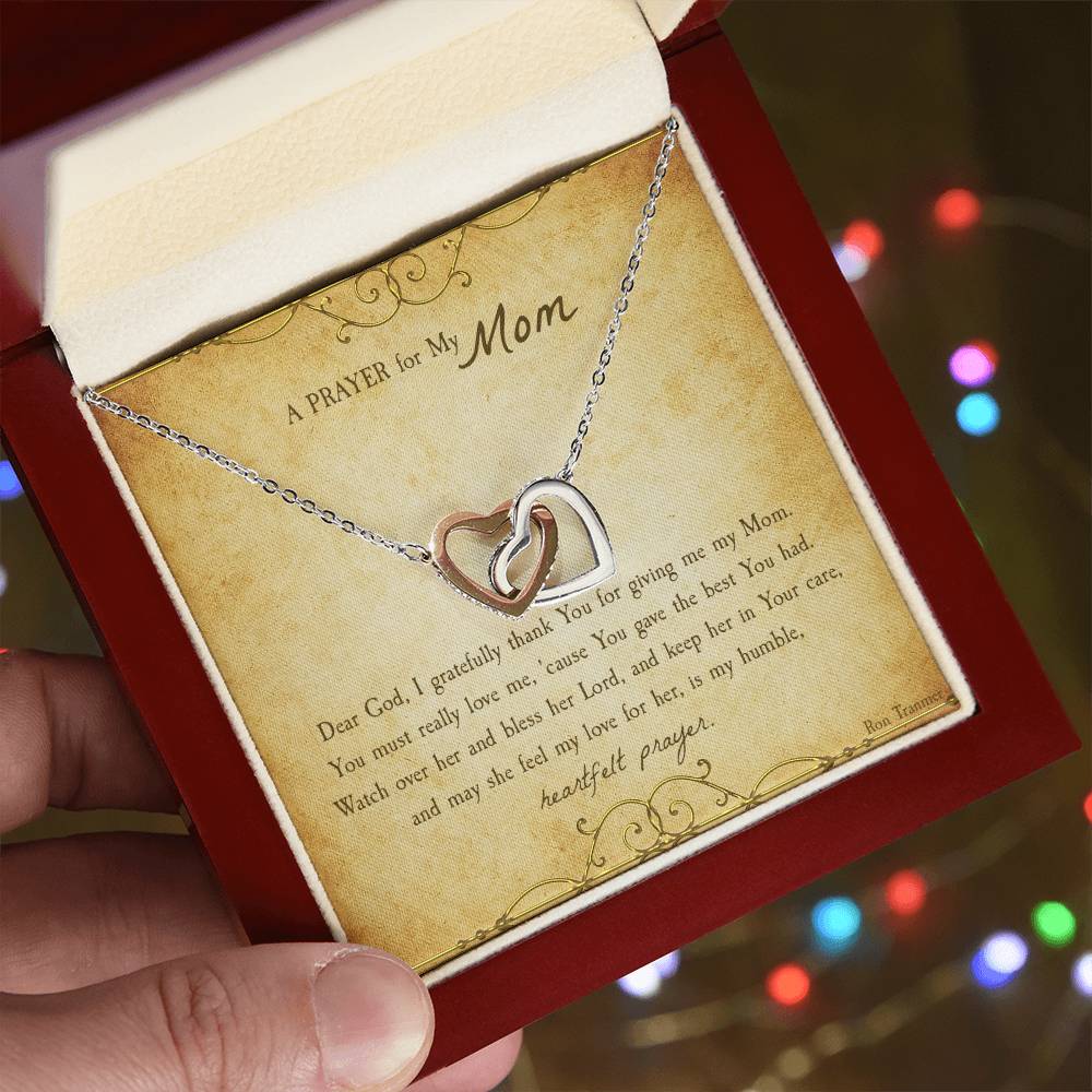 A Prayer For My Mom Gift Necklace Interlocking Hearts Necklace
