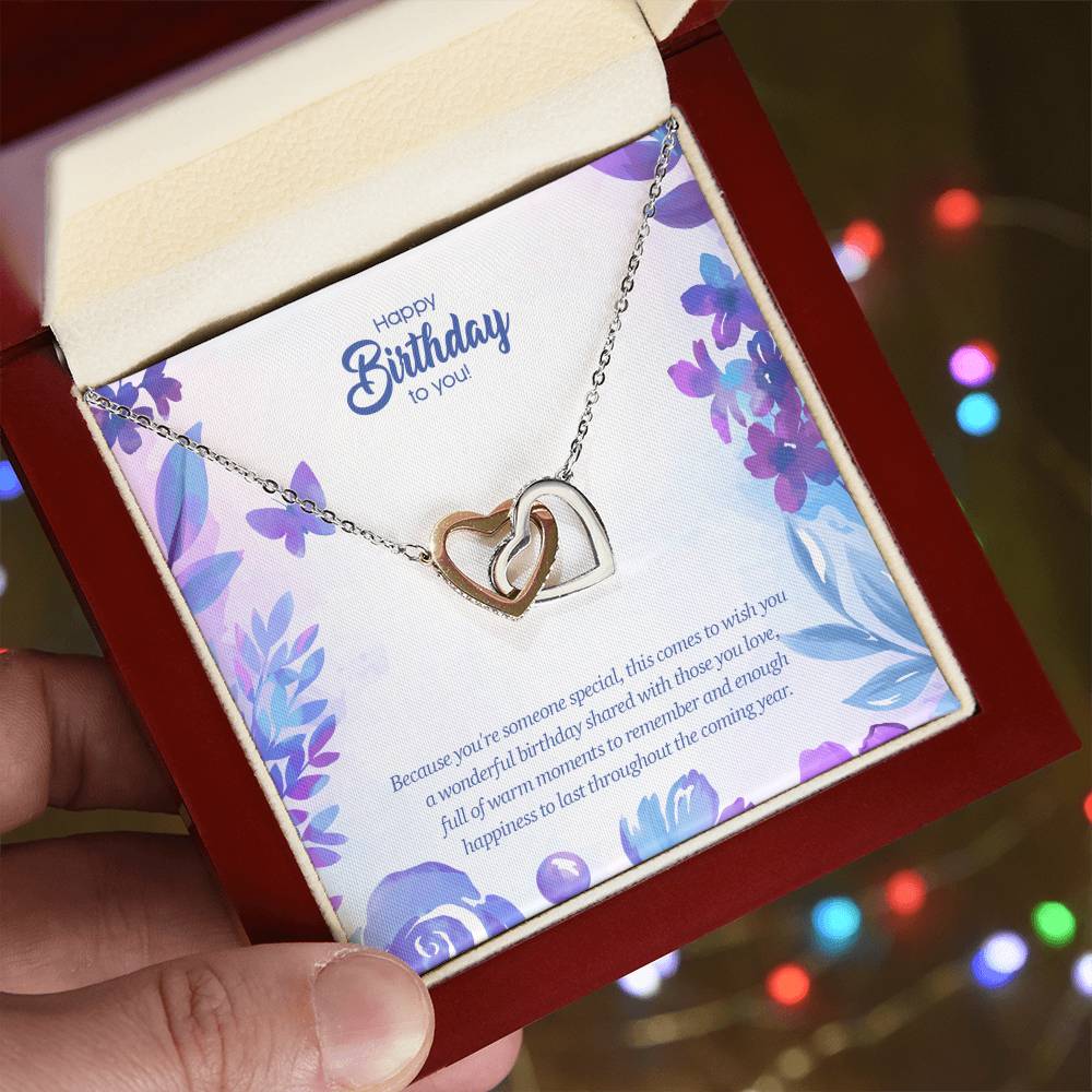 Birthday Edition Wonderful Birthday With Full Of Love! - Interlocking Hearts Necklace