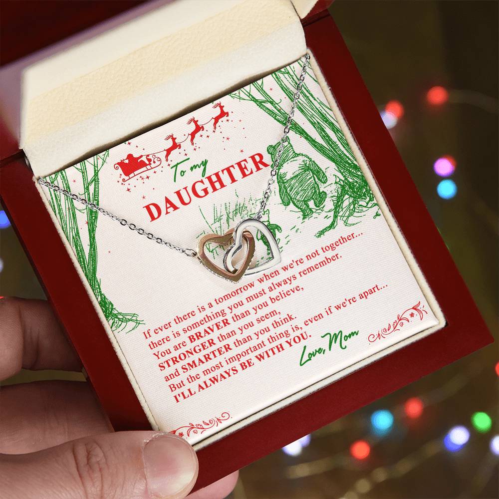 Christmas Gift To My Daughter From Mom Interlocking Hearts Necklace