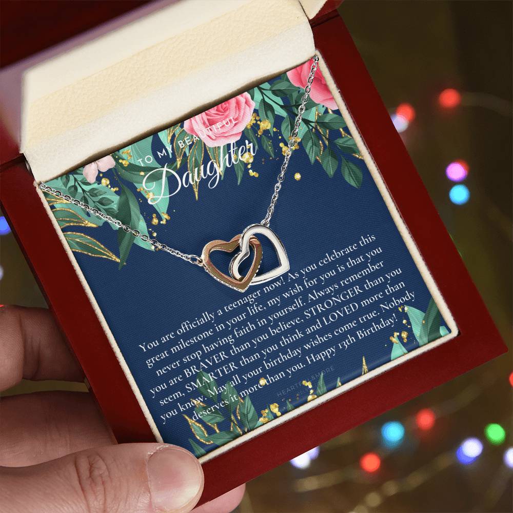 Gift For 13 Year Old Girl Gifts 13Th Birthday Girl 13Th Birthday Gift Thirteenth Birthday Necklace Teen Birthday Gift Official Teenager Interlocking Hearts Necklace