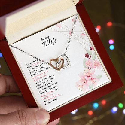 To My Wife Interlocking Hearts Necklace