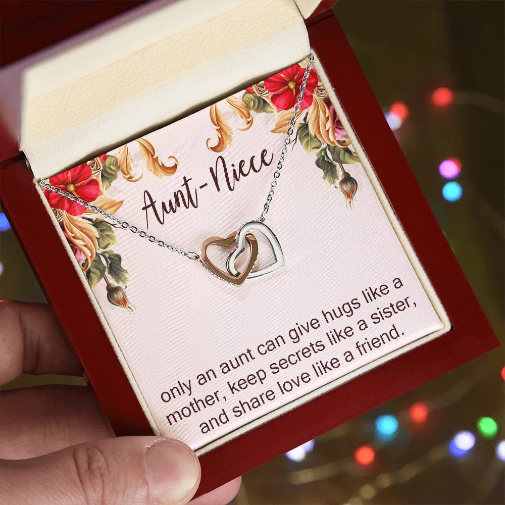 Aunt-Niece Necklace Niece-Aunt Gift Aunt And Niece Jewelry Birthday And Christmas Gift For Auntie Interlocking Hearts Necklace