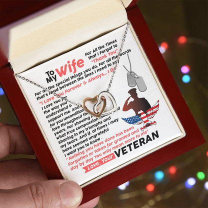 Veteran'S Wife - Interlocking Heart Necklace Interlocking Hearts Necklace