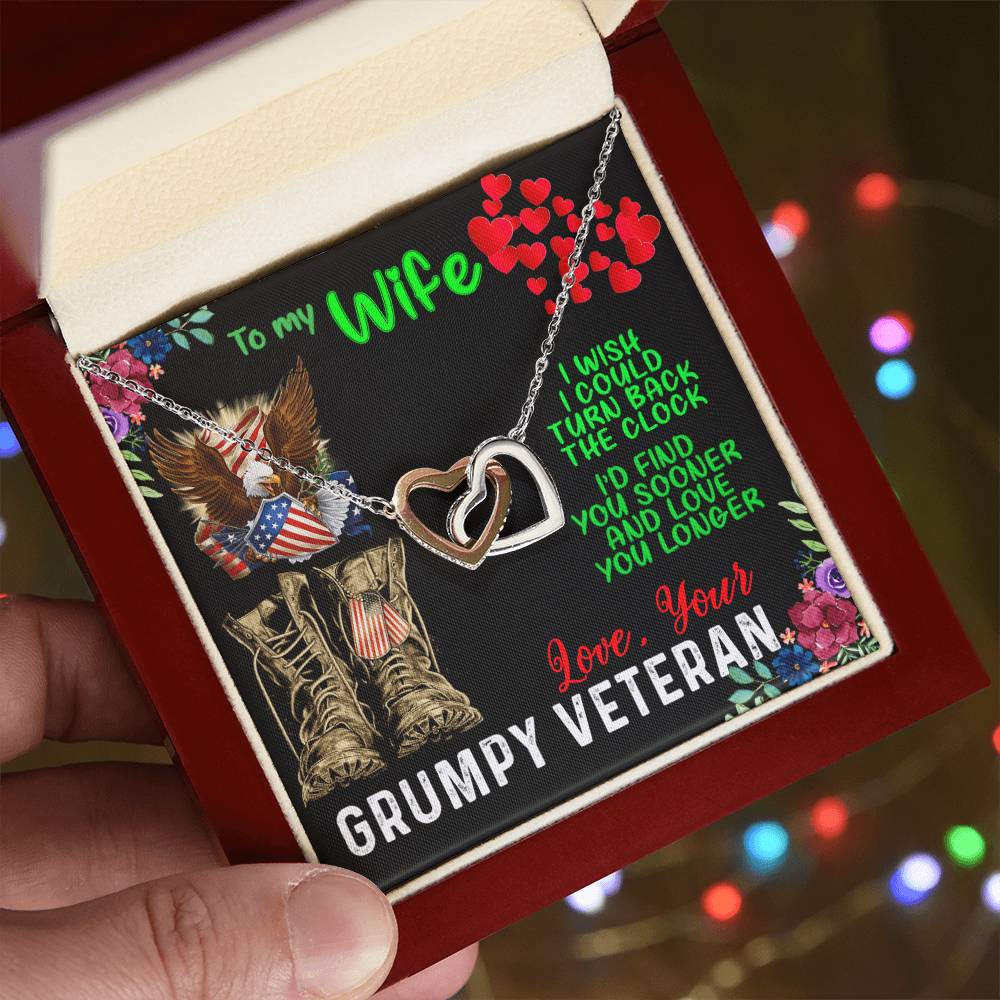 Veteran Wife Interlocking Heart Necklace Interlocking Hearts Necklace