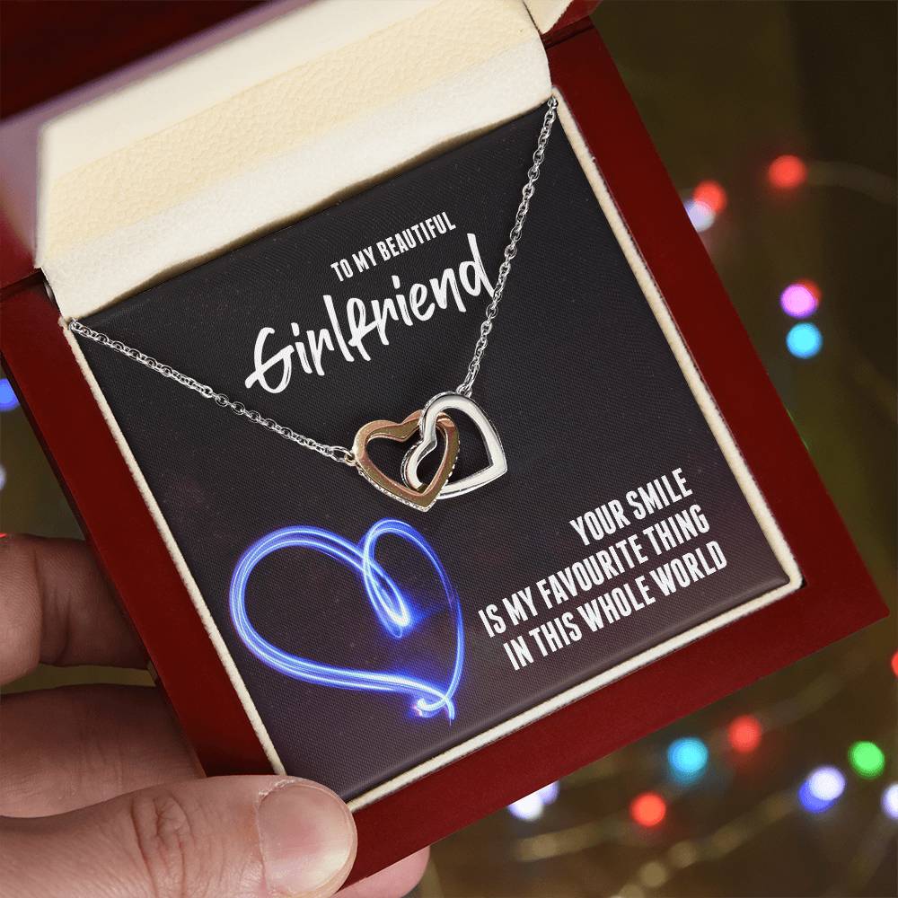 Your Smile Is My Favourite Thing In This Whole Word - Interlocking Hearts Interlocking Hearts Necklace