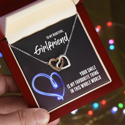 Your Smile Is My Favourite Thing In This Whole Word - Interlocking Hearts Interlocking Hearts Necklace