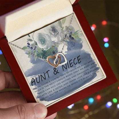 Aunt-Niece Necklace Aunt Niece Gifts For Aunt Niece Personalized Necklace Interlocking Hearts Necklace