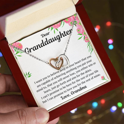 Dear Granddaughter From Grandma Interlocking Hearts Necklace