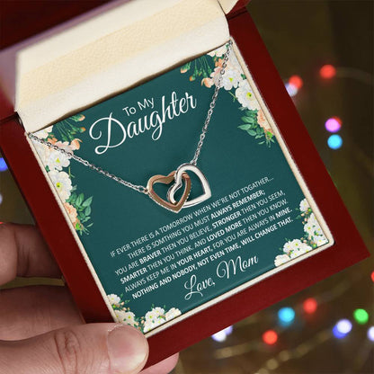 Gift For Daughter From Mom Interlocking Hearts Necklace