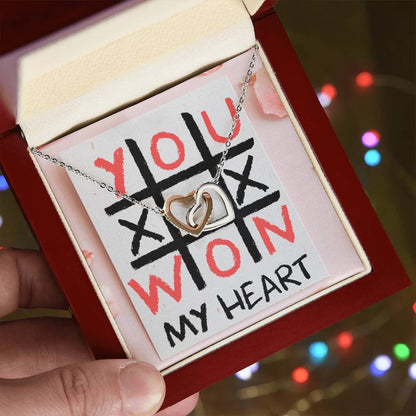 Xoxo Won My Heart Interlocking Hearts Necklace