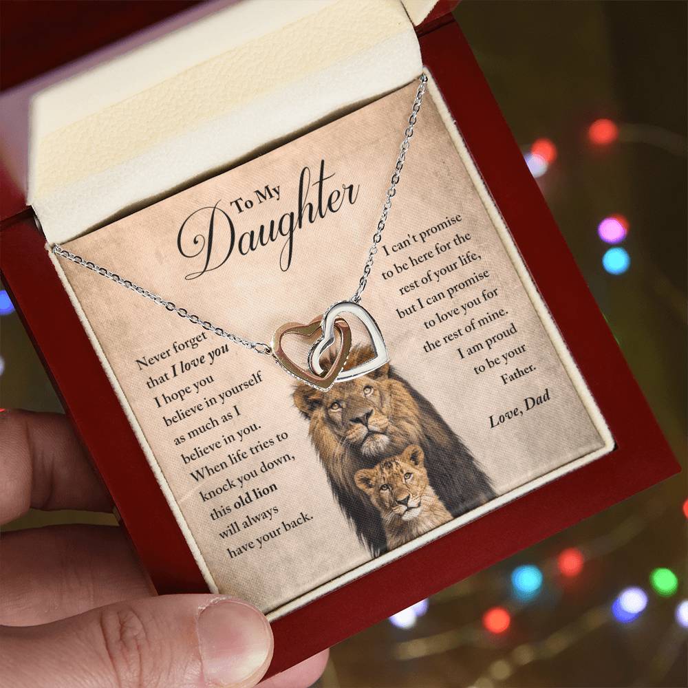 Daughter - Believe In Yourself - Necklace Interlocking Hearts Necklace