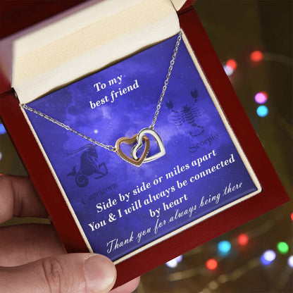 Capricorn To Scorpio Best Friend Interlocked Hearts Necklace Interlocking Hearts Necklace
