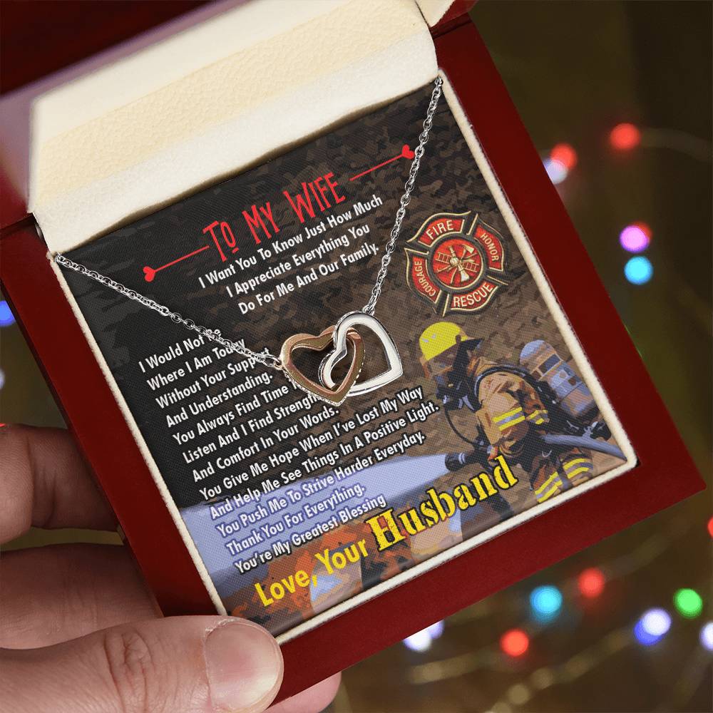 Firefighter'S Wife - Interlocking Heart Necklace Interlocking Hearts Necklace