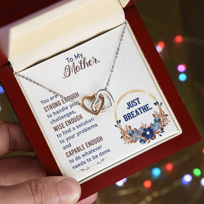 Collection Mom - You Are Strong Enough To Handle Your Challenges - Interlocking Heart Necklace Interlocking Hearts Necklace