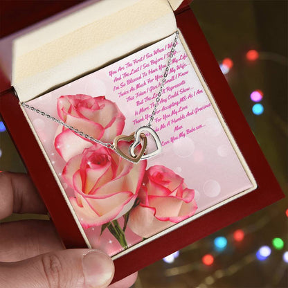 You Are The First I See When I Wake. Interlocking Hearts Necklace