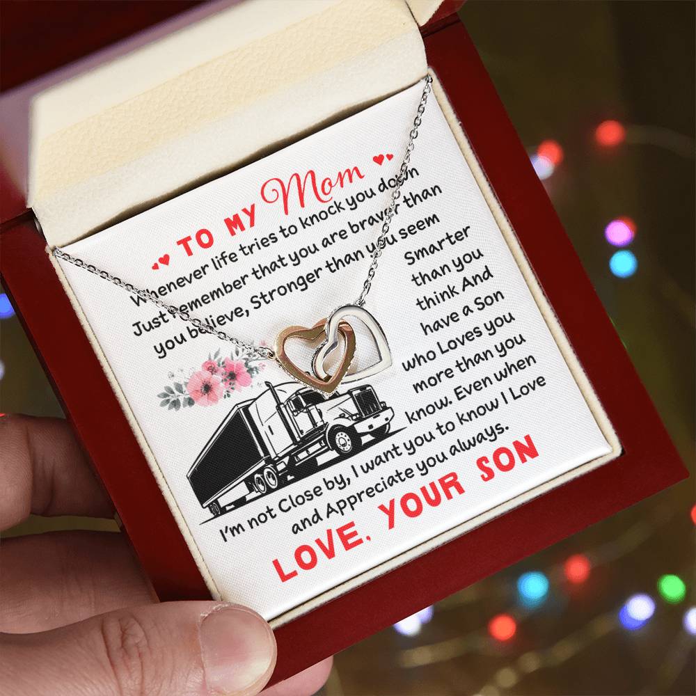 Trucker'S Mom - Interlocking Heart Necklace Interlocking Hearts Necklace