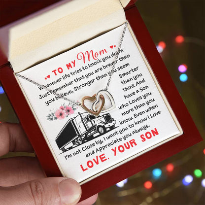Trucker'S Mom - Interlocking Heart Necklace Interlocking Hearts Necklace