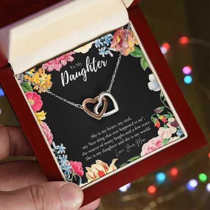 Daughter Gift To My Daughter Necklace From Mom To My Daughter Necklace Gift For Daughter From Mom Interlocking Hearts Necklace
