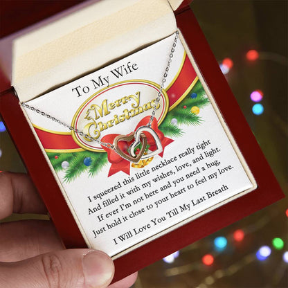 To My Wife Interlocking Hearts Necklace